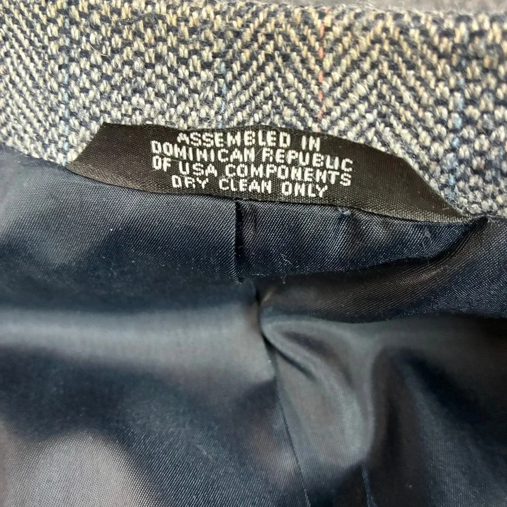 Haggar Imperial Gentleman Fit Grey Herringbone Blazer Sport Coat Mens 40 Regular